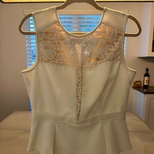 BCBGMaxAzria Cream Lace Women's Blouse